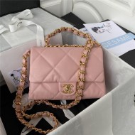 Chanel FLAP BAG Lambskin & Gold-Tone Metal AS3499 Pink A