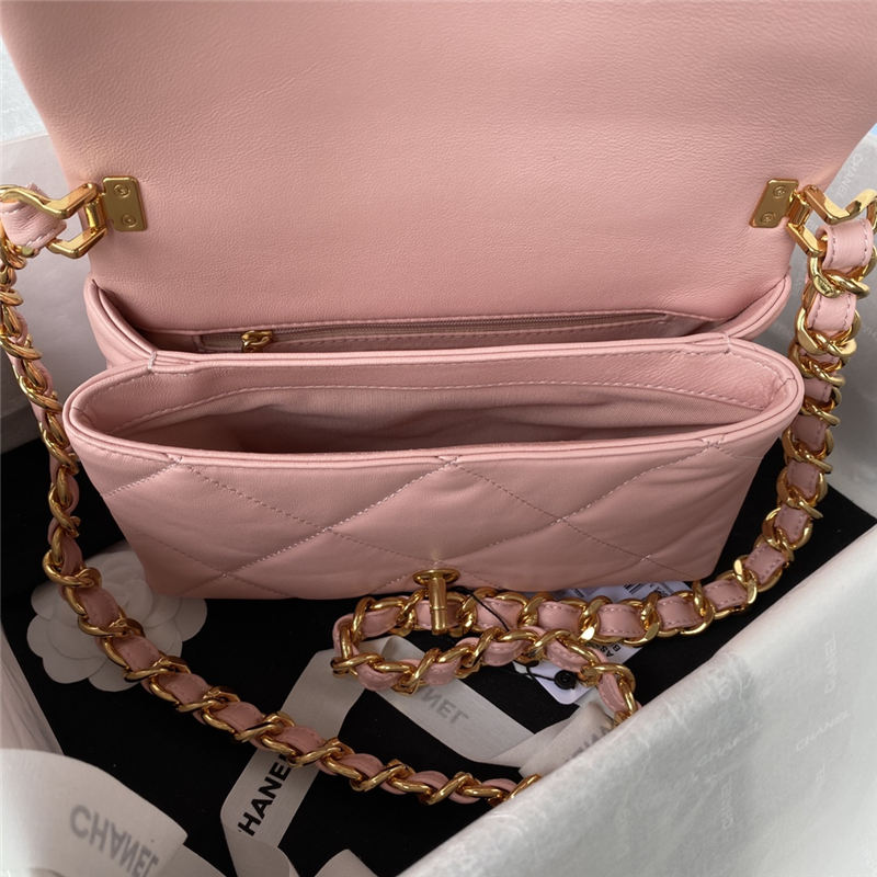 Chanel FLAP BAG Lambskin & Gold-Tone Metal AS3499 Pink A