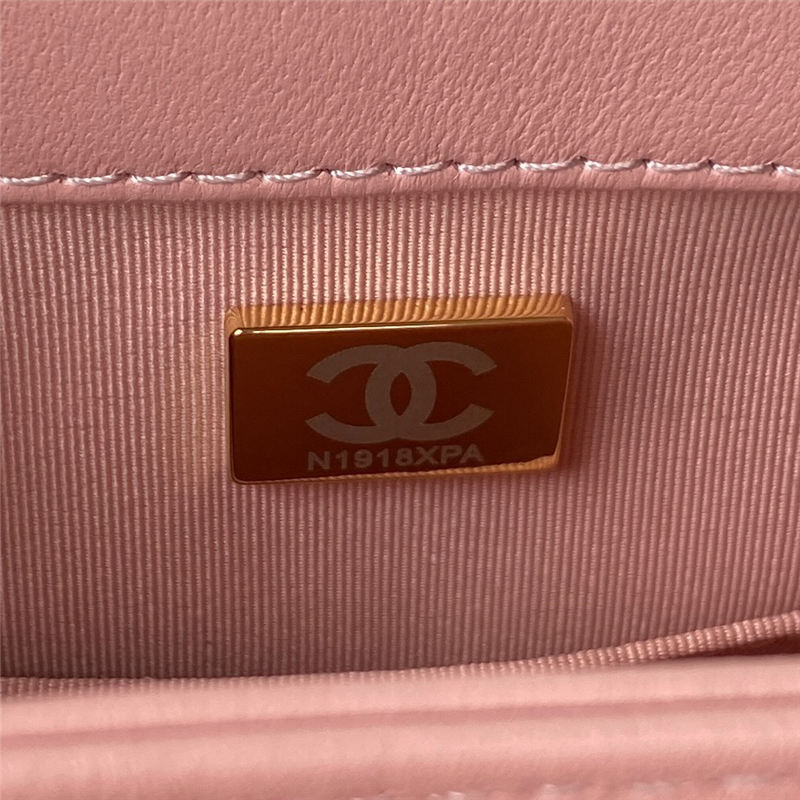 Chanel FLAP BAG Lambskin & Gold-Tone Metal AS3499 Pink A