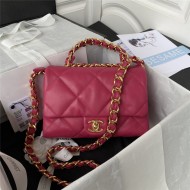 Chanel FLAP BAG Lambskin & Gold-Tone Metal AS3499 Red A