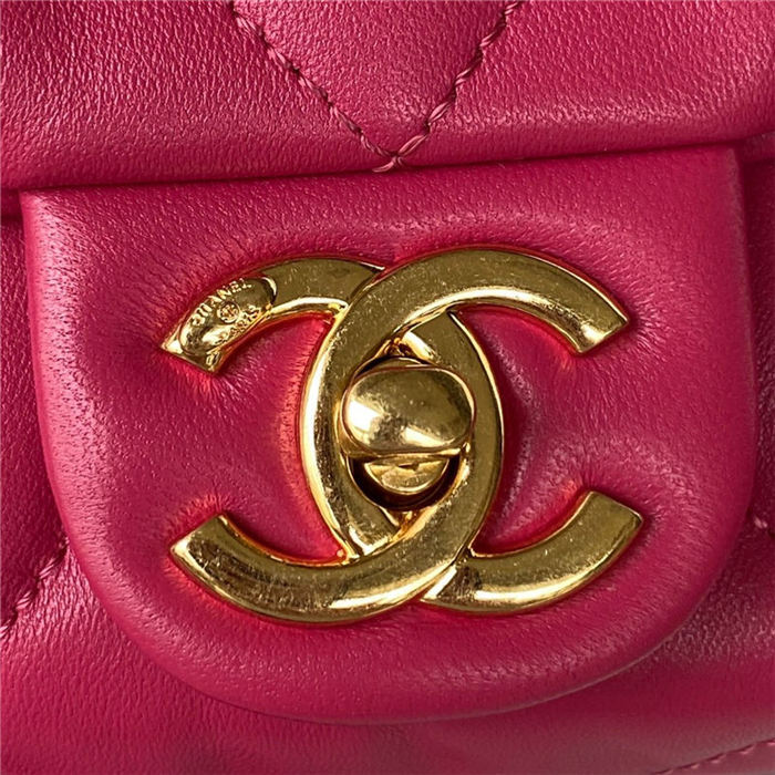 Chanel FLAP BAG Lambskin & Gold-Tone Metal AS3499 Red A