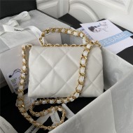 Chanel FLAP BAG Lambskin & Gold-Tone Metal AS3499 White A