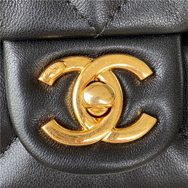 Chanel SMALL FLAP BAG Lambskin & Gold-Tone Metal AS3498 Black A