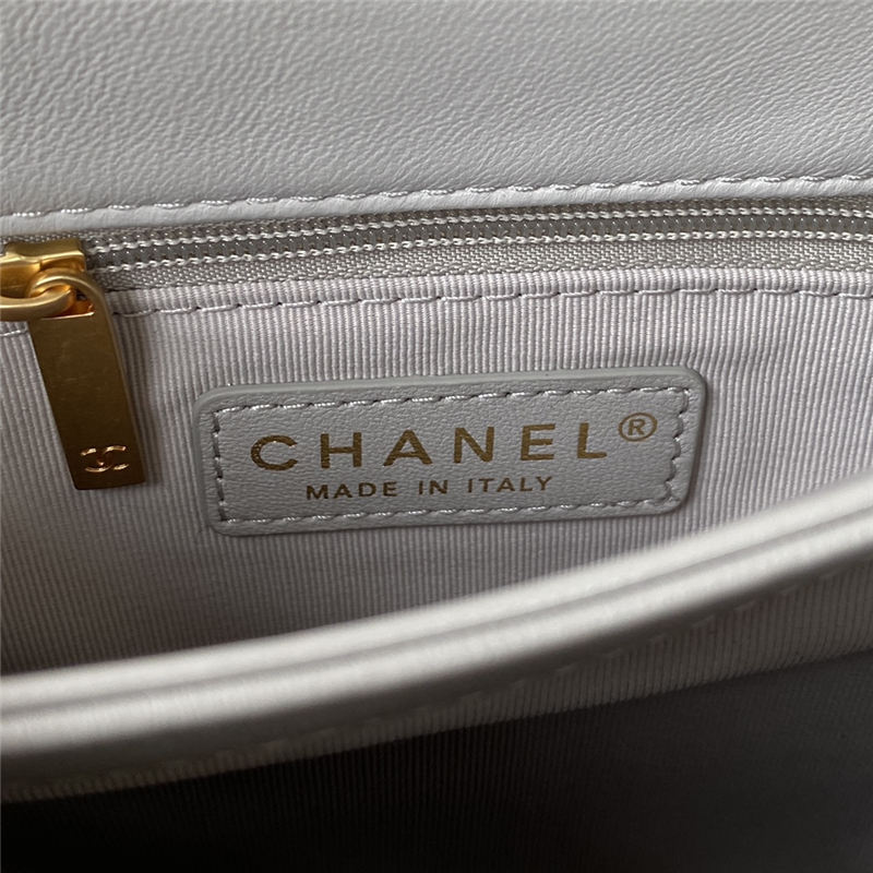 Chanel SMALL FLAP BAG Lambskin & Gold-Tone Metal AS3498 Grey A