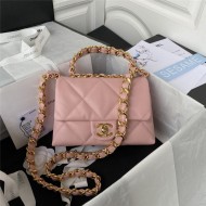 Chanel SMALL FLAP BAG Lambskin & Gold-Tone Metal AS3498 Pink A