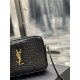 LOU CAMERA BAG IN CROCODILE-EMBOSSED SHINY LEATHER High