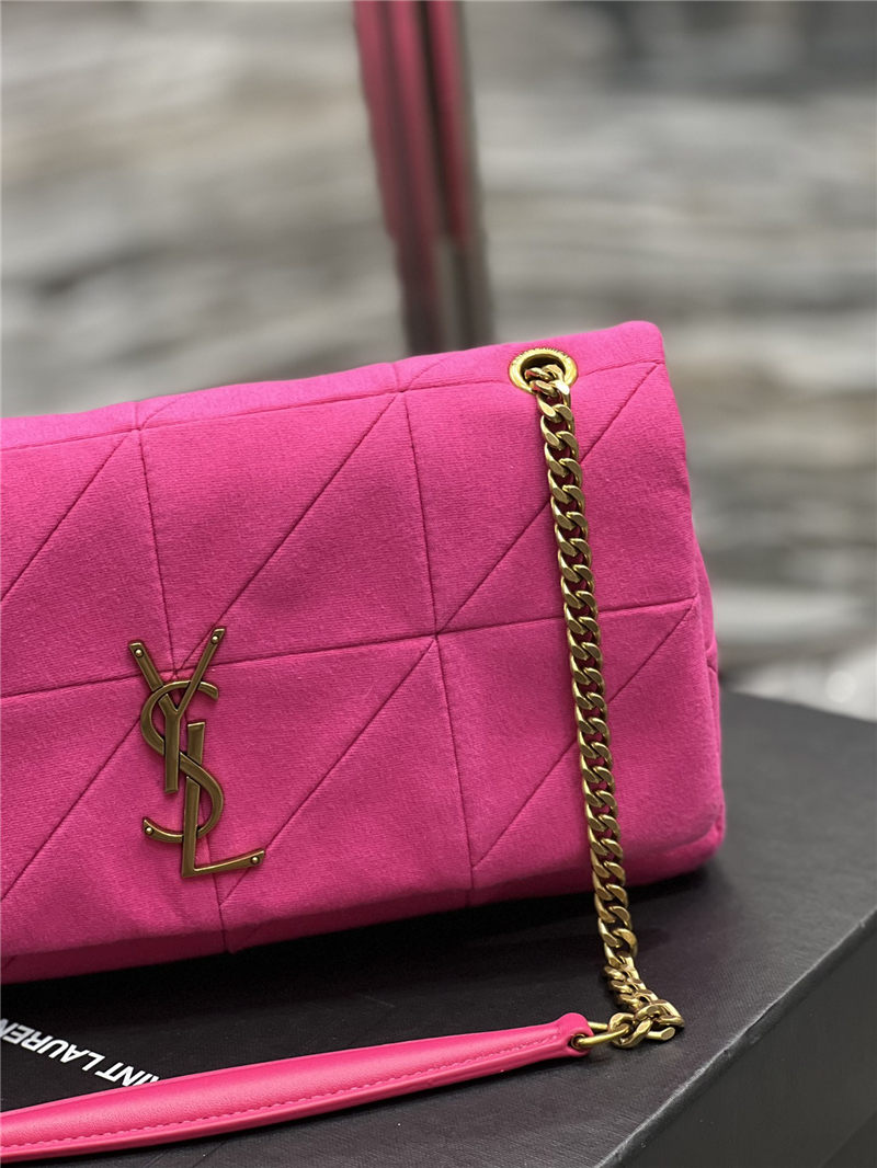 JAMIE MEDIUM CHAIN BAG "CARRÉ RIVE GAUCHE" IN SATIN AND LEATHER High