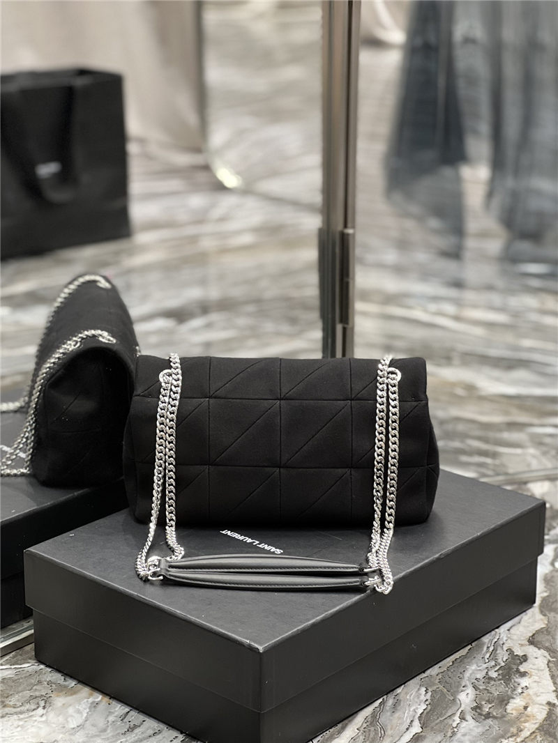 JAMIE MEDIUM CHAIN BAG "CARRÉ RIVE GAUCHE" IN SATIN AND LEATHER High