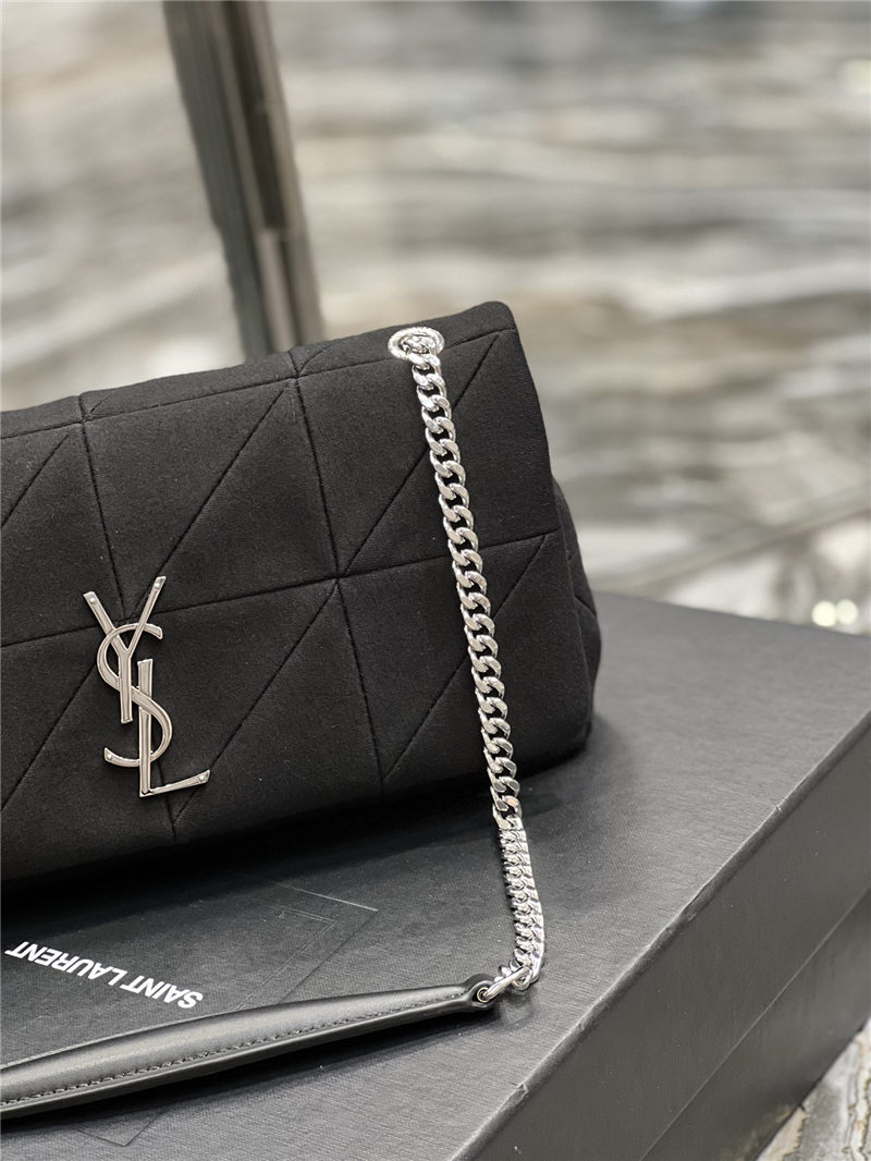 JAMIE MEDIUM CHAIN BAG "CARRÉ RIVE GAUCHE" IN SATIN AND LEATHER High