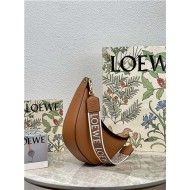 Small LOEWE Luna bag in satin calfskin and jacquard Pecan High