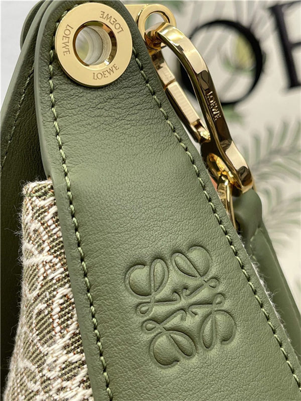 LOEWE Luna bag in Anagram jacquard and classic calfskin Green High