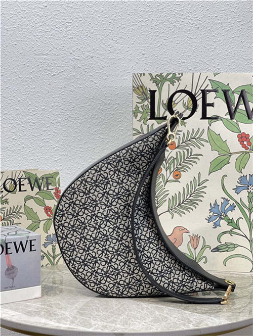 LOEWE Luna bag in Anagram jacquard and classic calfskin Black High