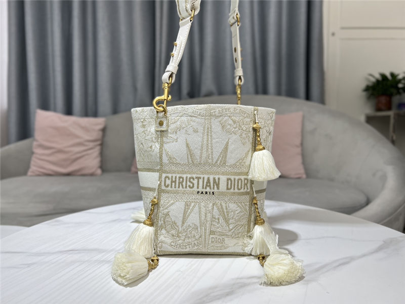 Dior SMALL D-BUBBLE BUCKET BAG Rêve d'Infini Embroidery Gold High