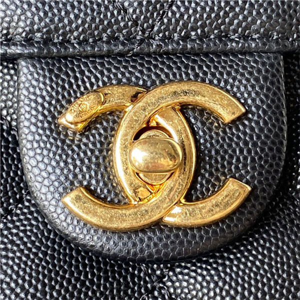 Chanel SMALL VANITY CASE Grained Calfskin & Gold-Tone Metal AS3729 Black A