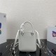 Prada Small brushed leather tote 1BA331 White High