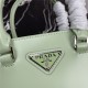 Prada Small brushed leather tote 1BA331 Green High