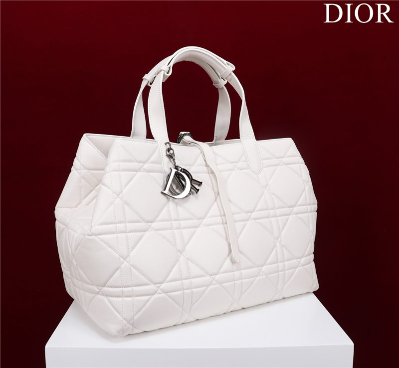 Dior LARGE SHOPPING TOTE Pewter-Metal White High