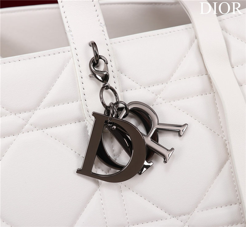 Dior LARGE SHOPPING TOTE Pewter-Metal White High