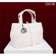 Dior SMALL SHOPPING TOTE Pewter-Metal White High