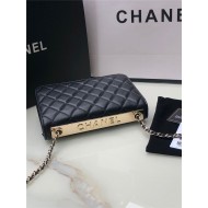 Chanel WALLET ON CHAIN Lambskin & Gold-Tone Metal AP2897 Black A