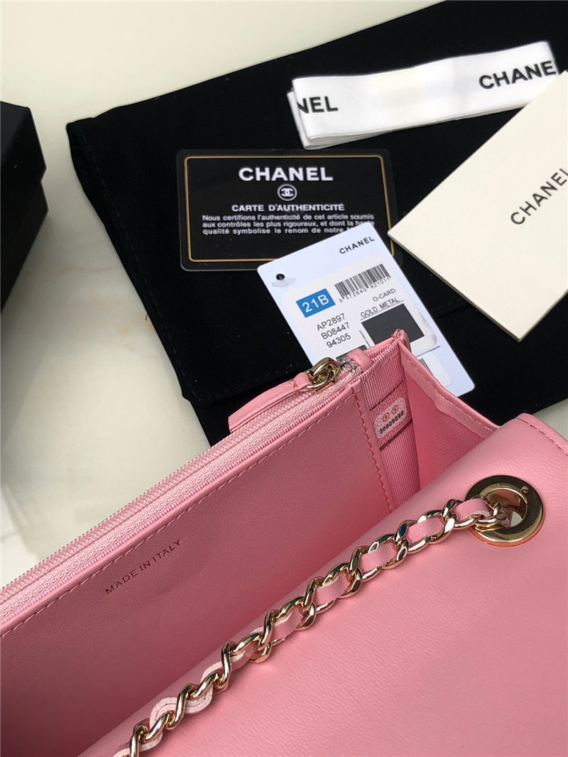 Chanel WALLET ON CHAIN AP2897 Lambskin & Gold-Tone Metal AP2897 Pink A