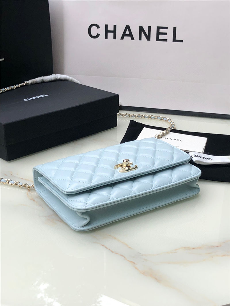 Chanel WALLET ON CHAIN AP2897 Lambskin & Gold-Tone Metal AP2897 Blue A