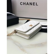 Chanel WALLET ON CHAIN AP2897 Grained Calfskin & Gold-Tone Metal AP2897 White A