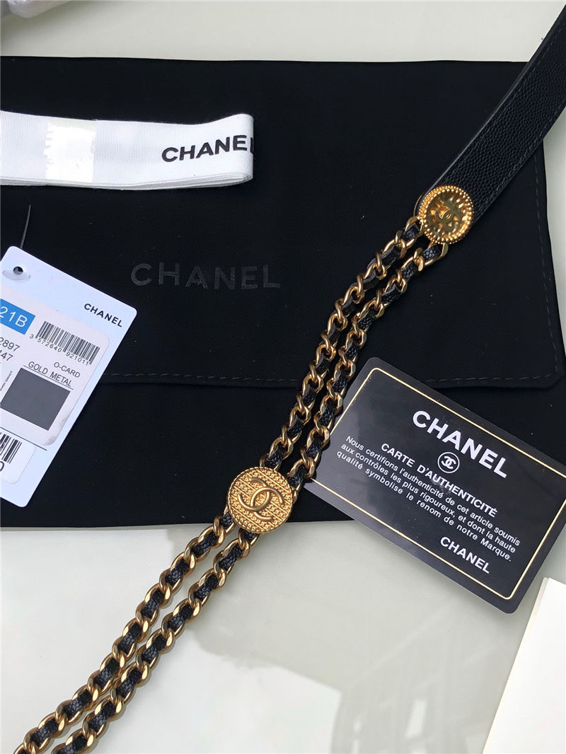 Chanel WALLET ON CHAIN Grained Calfskin & Gold-Tone Metal AP2897 Black A