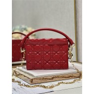 LADY DIOR TOP HANDLE DRAWSTRING MINI BAG Red High