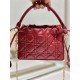 LADY DIOR TOP HANDLE DRAWSTRING MINI BAG Red High