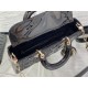 LADY D-JOY BAG MEDIUM Patent Cannage Calfskin Balck High