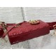 LADY D-JOY BAG SMALL Patent Cannage Calfskin Red High