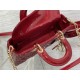 LADY D-JOY BAG SMALL Patent Cannage Calfskin Red High