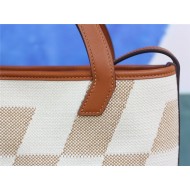 Hermes Cabas H En Biais Tote 27 Canvas With Leather WAX High