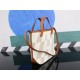 Hermes Cabas H En Biais Tote 27 Canvas With Leather WAX High