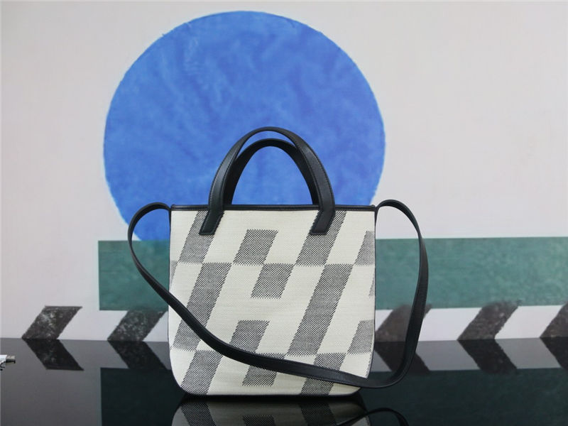 Hermes Cabas H En Biais Tote 27 Canvas With Leather WAX High