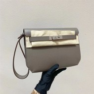 Hermes Kelly Depeches 25 Pouch Epsom Leather Etain High