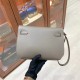 Hermes Kelly Depeches 25 Pouch Epsom Leather Etain High