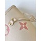 Louis Vuitton NEVERFULL MM Monogram Empreinte Crème Beige / Rose Trianon Pink M21579 High