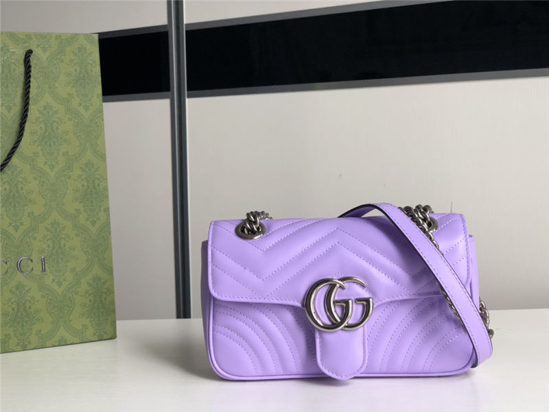 GG Marmont mini matelassé shoulder bag Purple 446744 High