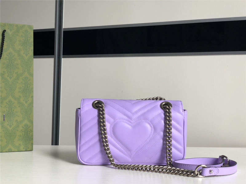 GG Marmont mini matelassé shoulder bag Purple 446744 High