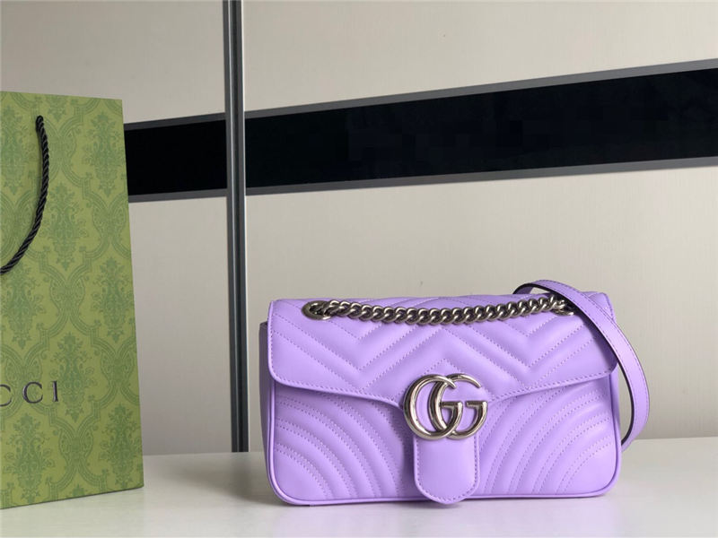 GG Marmont small matelassé shoulder bag Purple 443497High