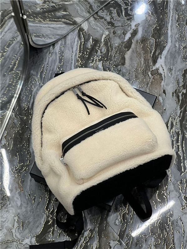 YSL CITY BACKPACK IN SHEARLING High