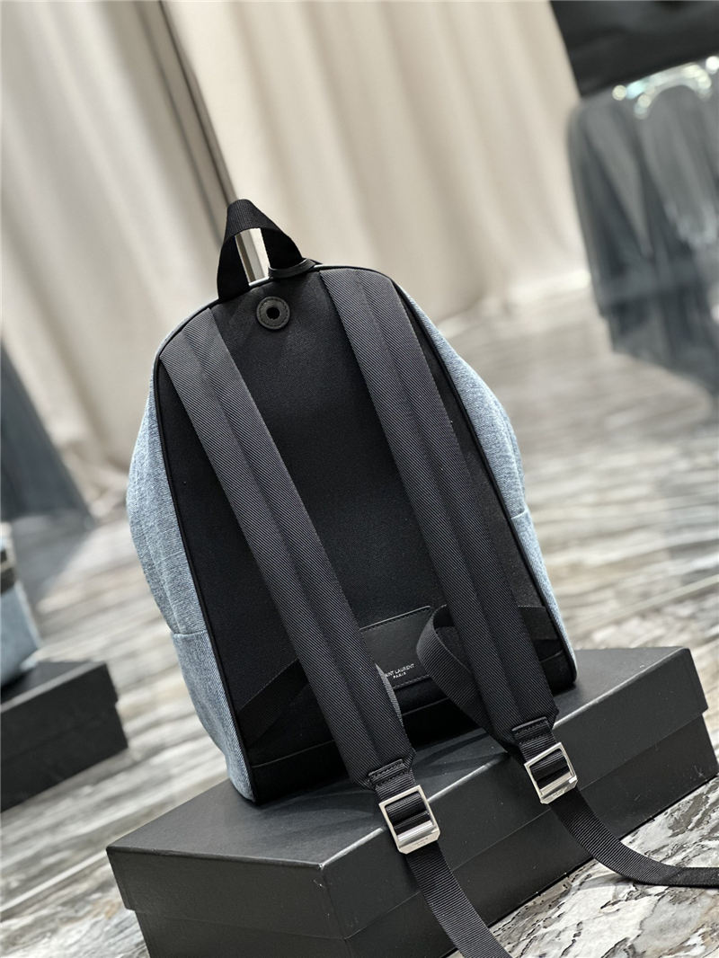 YSL CITY SMALL BACKPACK IN CANVAS, NYLON AND LEATHER High