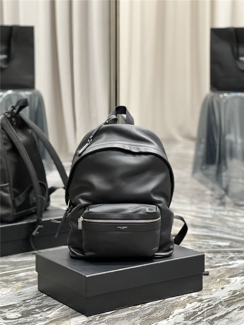 YSL CITY SMALL BACKPACK IN MATTE LEATHER High