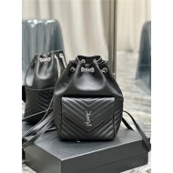 YSL JOE BACKPACK IN Lambskin Black-Silver High