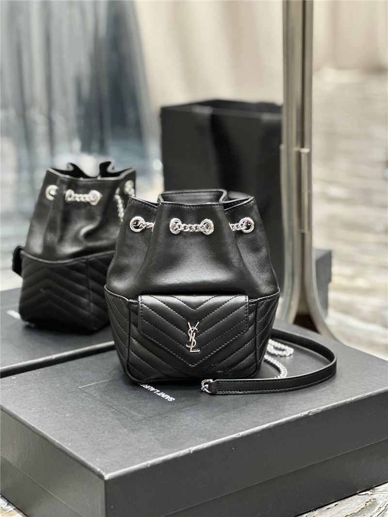 YSL JOE MINI BACKPACK IN Lambskin Black-Silver High