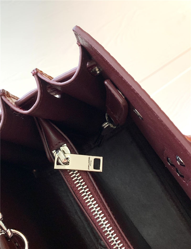 CLASSIC SAC DE JOUR BABY IN Crocodile Burgundy High