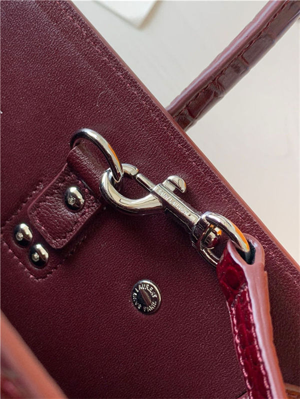 CLASSIC SAC DE JOUR BABY IN Crocodile Burgundy High