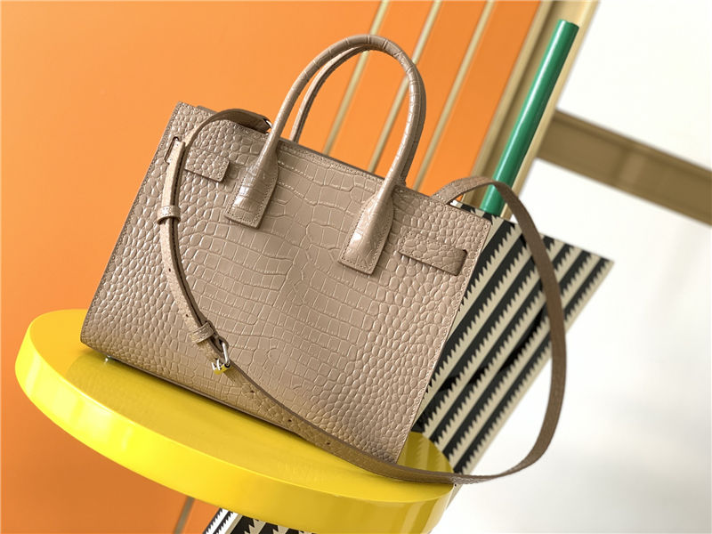 CLASSIC SAC DE JOUR BABY IN Crocodile Beige High